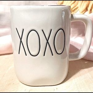 Rae Dunn White Black XOXO Coffee Tea Mug Valentines Day Holiday Collection NWT